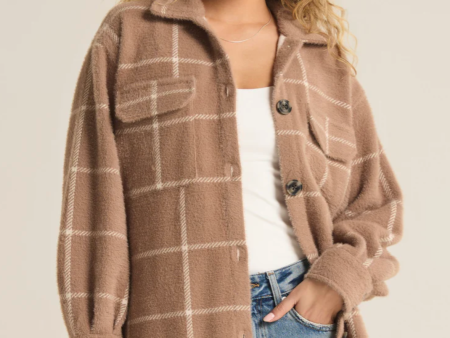 Z Supply: Plaid Tucker Jacket-Heather Taupe For Sale