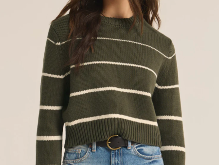 Z Supply: Milan Stripe Sweater-Grape Leaf Cheap