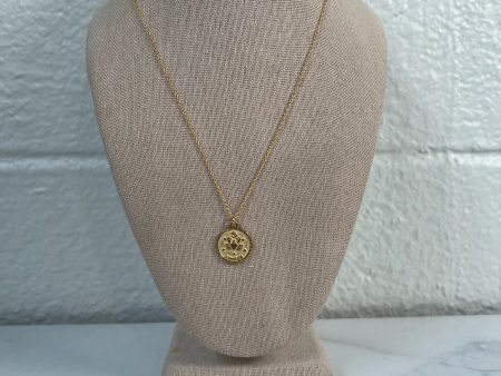 Gold Horoscope Disc Necklace, CANCER Online Hot Sale