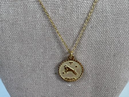 14k Horoscope Disc Necklace, ARIES on Sale