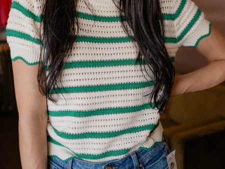 Sweeter Days Stripe Sweater-Green Online now