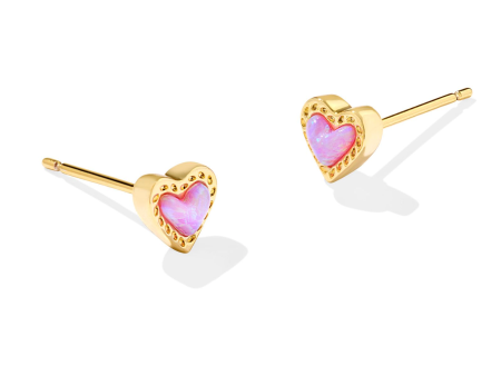 Kendra Scott: Mini Ari Heart Stud-Gold For Discount