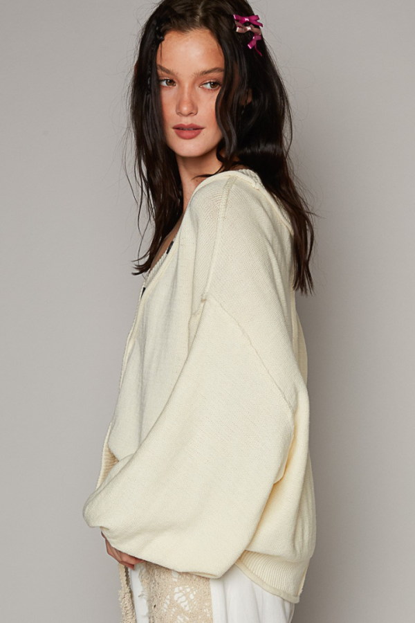 Weekend Vibes Cardigan-Provence Cream on Sale