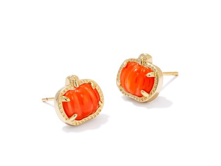 Kendra Scott: Pumpkin Stud-Orange Mother of Pearl For Discount