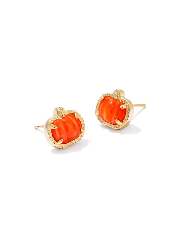 Kendra Scott: Pumpkin Stud-Orange Mother of Pearl For Discount