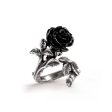 Wild Black Rose Ring by Alchemy Gothic Cheap