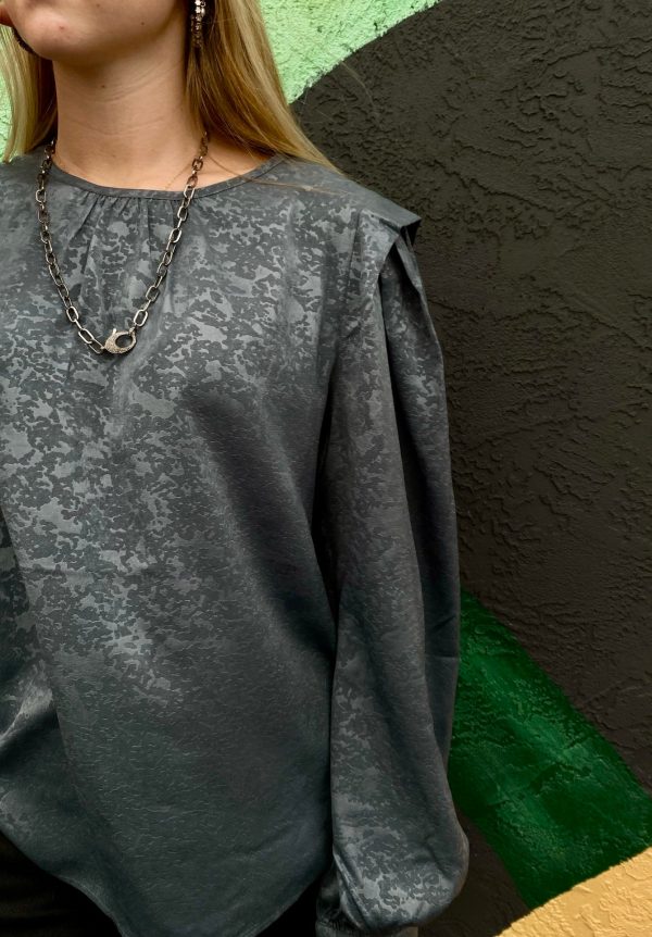 Jacquard Blouse with Fold Detail Supply