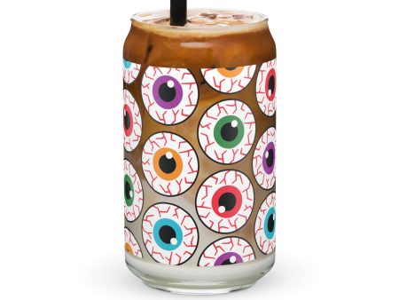 Creepy Eyeballs Glass Can Cup by The Dark Side of Fashion For Discount