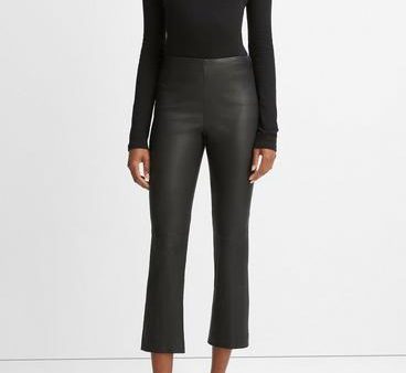 Stretch-Leather Cropped Flare Sale