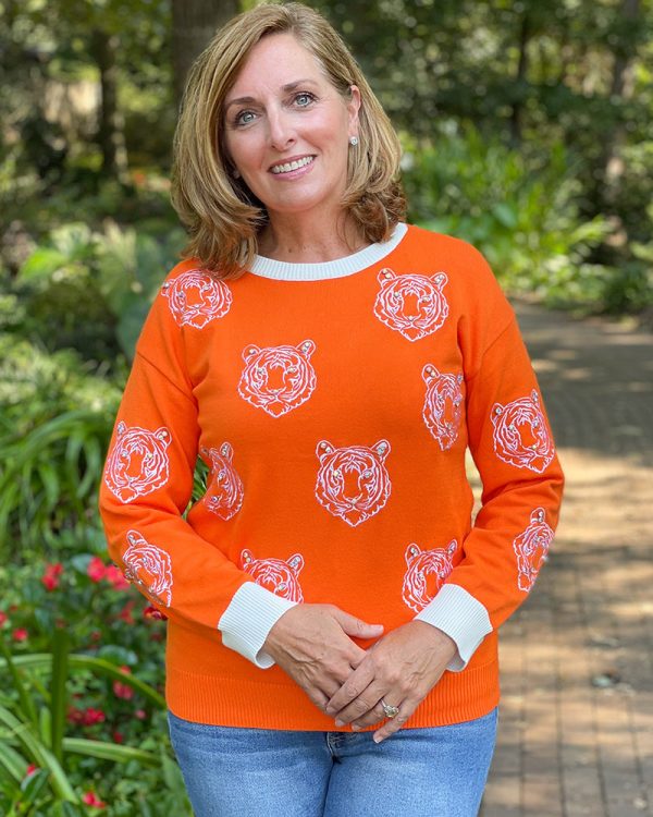 Bejeweled Tiger Sweater For Cheap