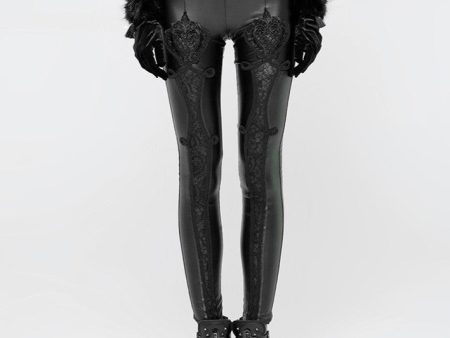 Cathedral Arch Faux Leather Leggings - Black by Punk Rave Online now