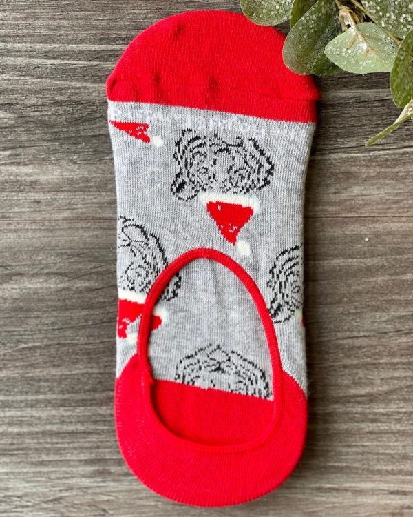 Cozy Christmas No Show Socks - Tiger Santa Discount