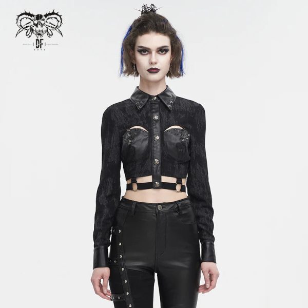 Trixie Gothic Crop Top by Devil Fashion Online now