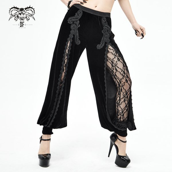 Undead Velvet Flared Pants by Devil Fashion Cheap