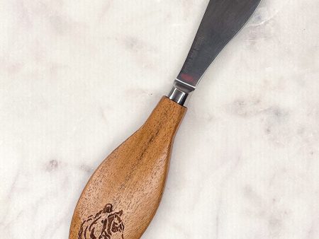 Tiger Engraved Wooden Cheese Spreader Online