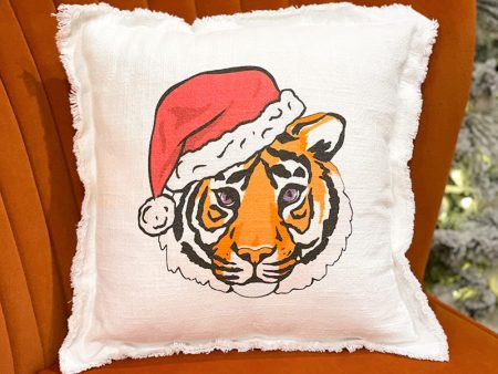 Santa Tiger Petite Pillow For Cheap