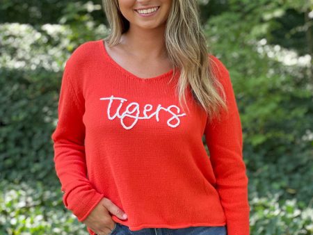 Best Game Sweater - Tigers Script - Orange Hot on Sale