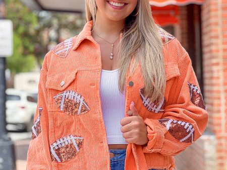 Trendy Tailgate Corduroy Jacket - Orange Fashion