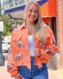 Trendy Tailgate Corduroy Jacket - Orange Fashion