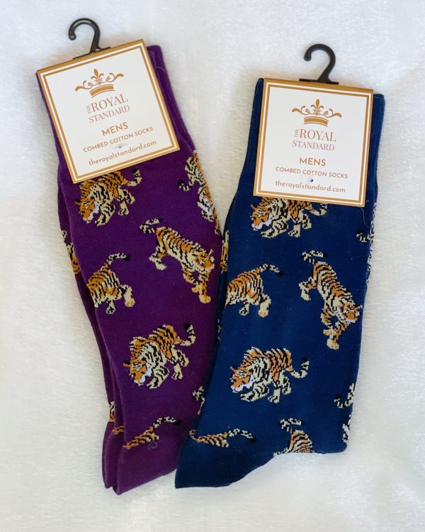 Tigers on the Prowl Mens Socks - Navy Online Hot Sale