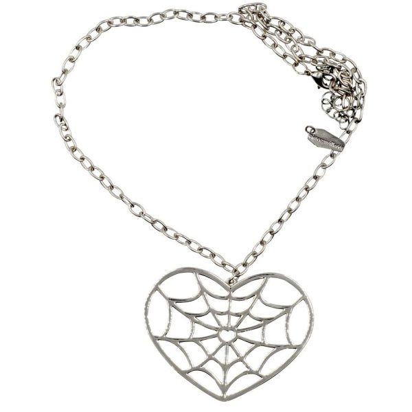 Web Heart Necklace by Kreepsville 666 Hot on Sale