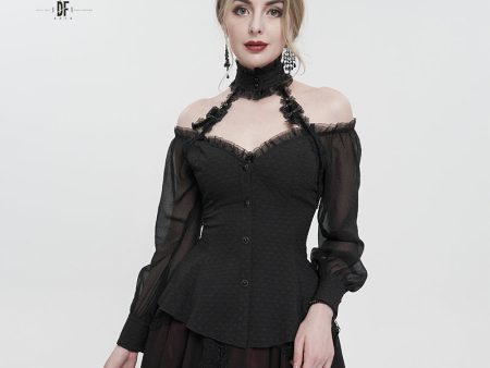 Black Bed of Roses Off the Shoulder Top by Devil Fashion For Cheap