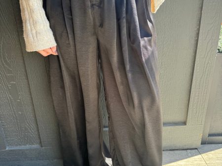 Satin Wide Leg Pleated Pants on Sale