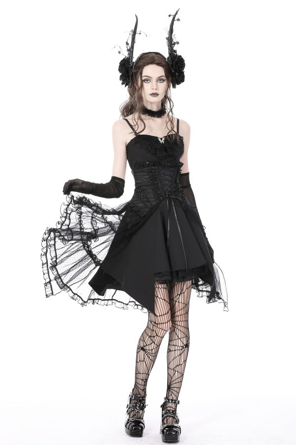 Corvina Gothic Corset Mesh Skirt by Dark In Love Fashion