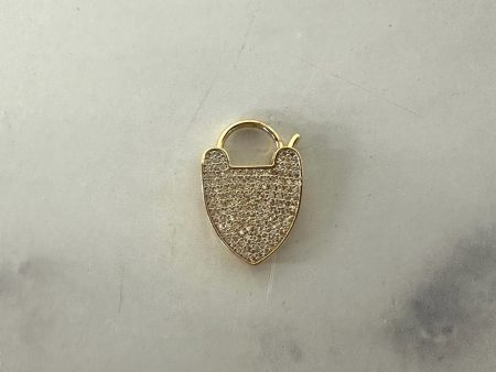 Gold & CZ Shield Charm For Cheap