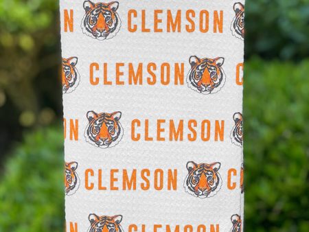 Tiger Face Clemson Waffle Towel on Sale