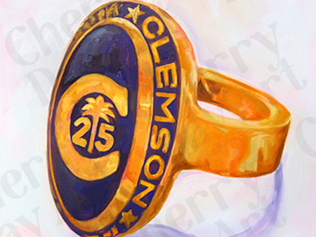 2025 Clemson Ring Print by Cherry Day Art Fashion