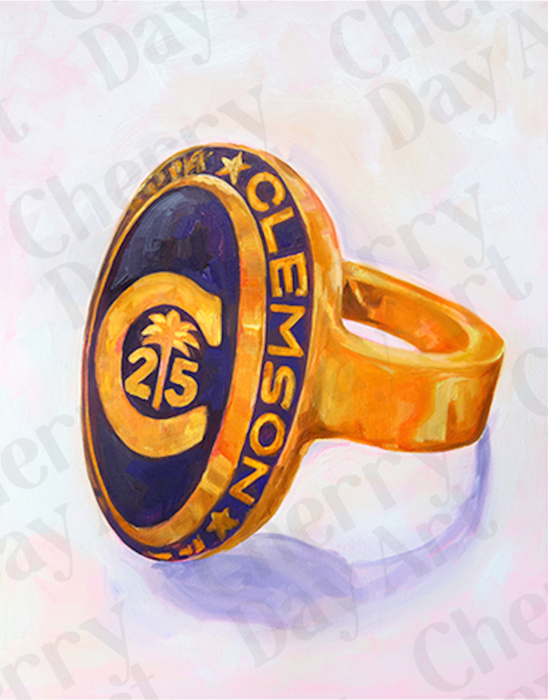 2025 Clemson Ring Print by Cherry Day Art Fashion