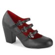 VIVIKA-38 Triple Bat Mary Jane Heels by Demonia on Sale