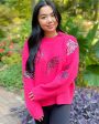 Cozy Tiger Sequin Sweater - Hot Pink For Discount