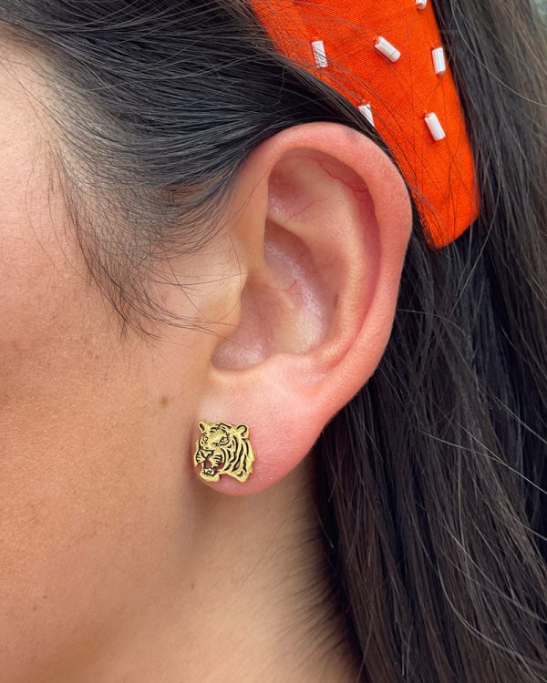 Tiger Stud Earrings For Cheap