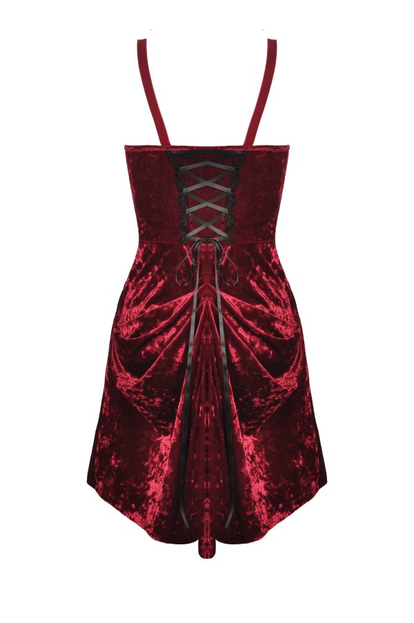 Crimson Boudoir Velvet Dress by Dark In Love Sale