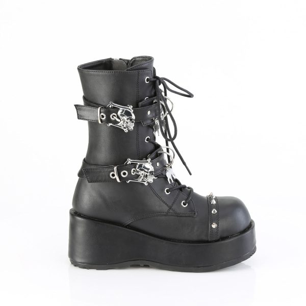 CUBBY-54 Skull Buckle Ankle Boots by Demonia Discount