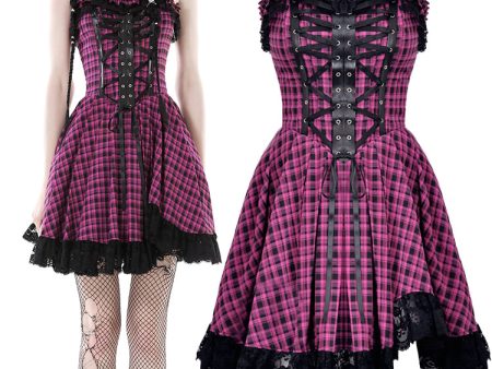 Bratty Pink Plaid Dress by Dark In Love Online