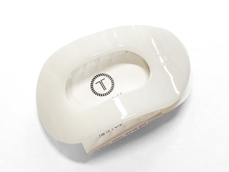 Teleties Large Flat Round Clip - Coconut White For Sale