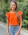 Collins Cropped Sweater Top - Orange Online