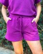 Textured Soft Shorts - Purple Discount