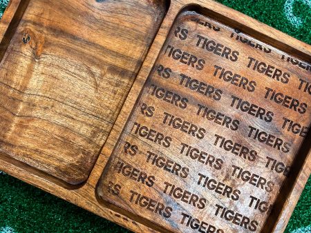 Tigers Etched Wood Valet Tray - Natural Fashion