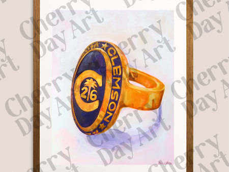 2026 Clemson Ring Print by Cherry Day Art Discount