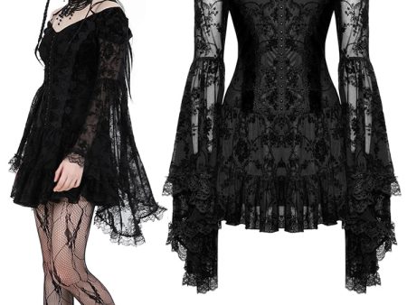 Count Your Blessings Gothic Off Shoulder Dress by Dark In Love Online Sale