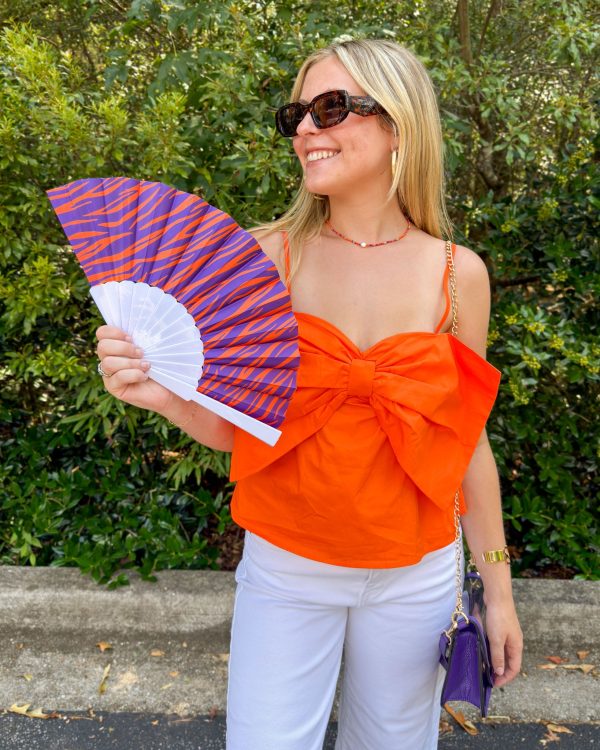 Bow Tie Top - Orange Online now