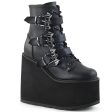 SWING-103 Bat Platform Ankle Boots by Demonia For Discount