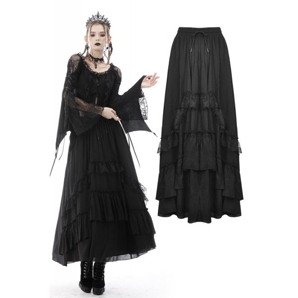 Darkest Day Frilly Chiffon Skirt by Dark In Love Online now