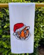 Embroidered Santa Tiger Tea Towel Cheap