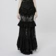 Andromeda Ruffled Black Lace Skirt by Punk Rave Hot on Sale