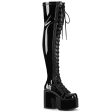 CAMEL-300 Thigh High Black Patent Boots by Demonia For Sale